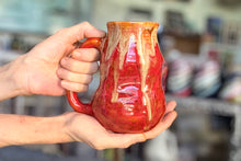 Load image into Gallery viewer, 08-F Red EXPERIMENT Barely Flared Textured Divot Mug, 24 oz.