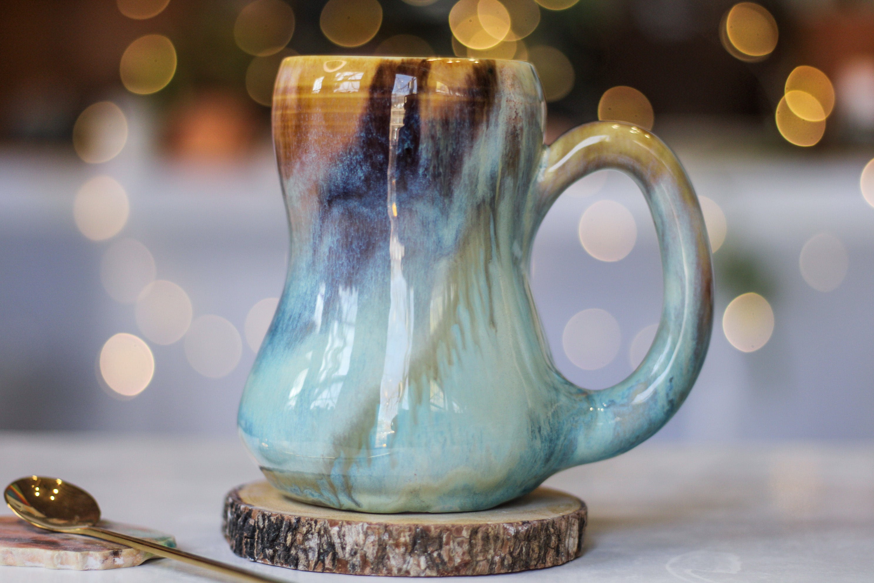 02-C Soft Earth Series PROTOTYPE Acorn Gourd Mug - MINOR MISFIT, 20 oz. - 10% off