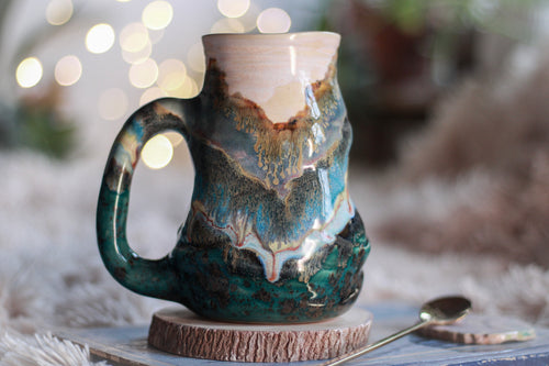 01-A Smoky Mountain Textured Barely Flared Mug - TOP SHELF MISFIT, 22 oz.