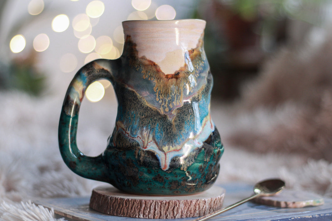 01-A Smoky Mountain Textured Barely Flared Mug - TOP SHELF MISFIT, 22 oz.