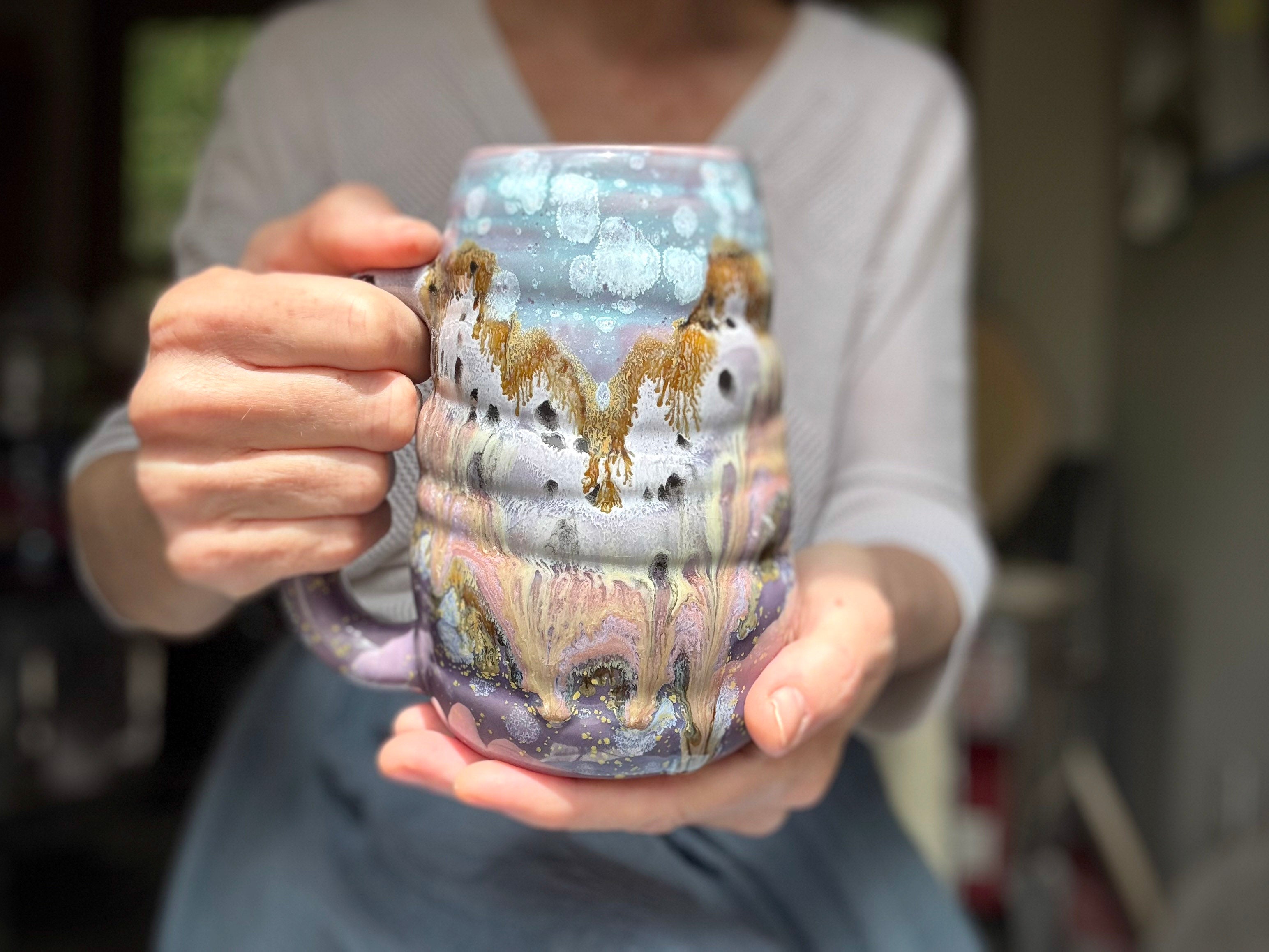 01-C Lavender Fields Swirly Mug - TOP SHELF, 24 oz.