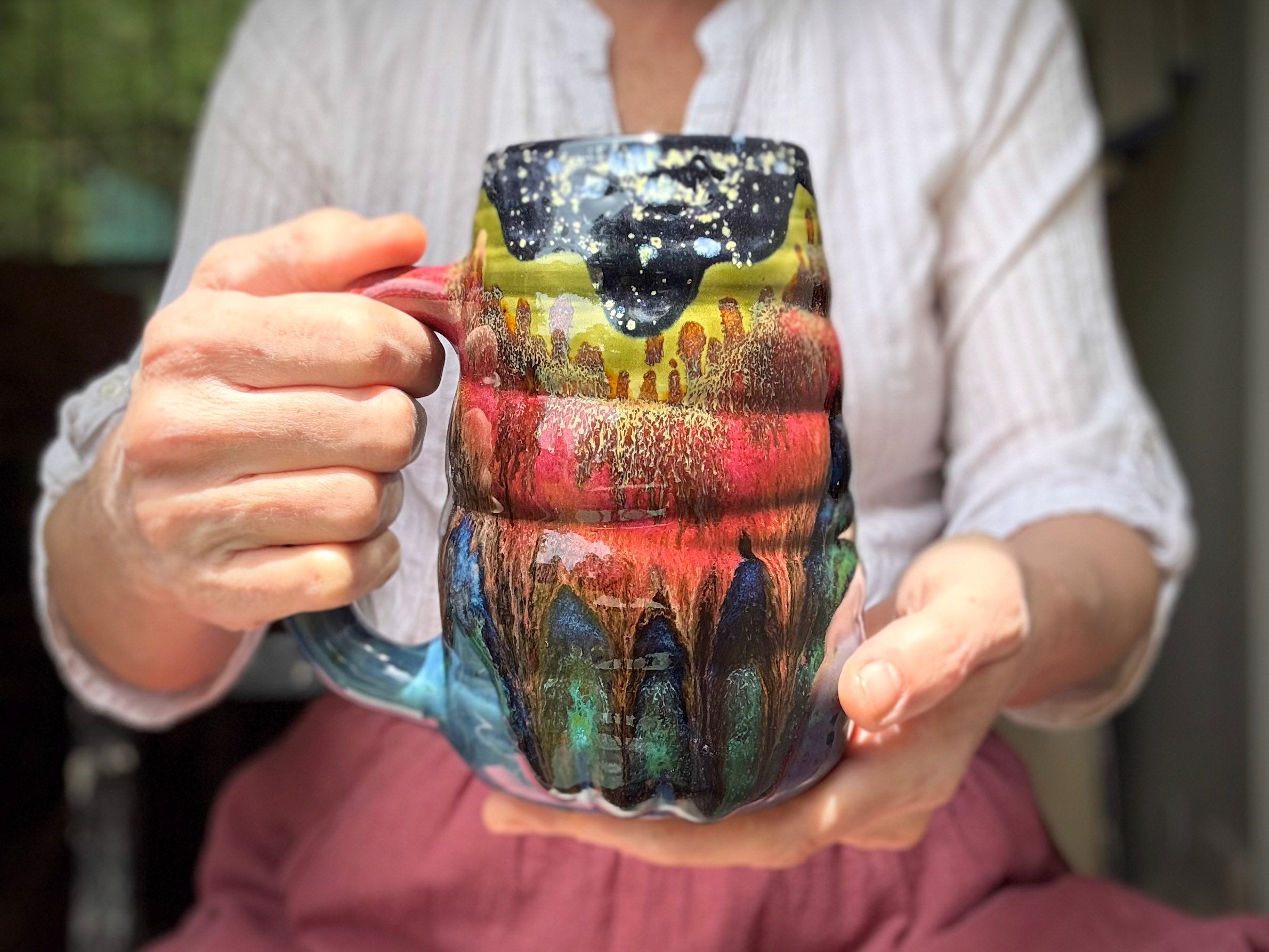 01-A+ Starry Night Swirly Mug - TOP SHELF NEXT LEVEL, 28 oz.