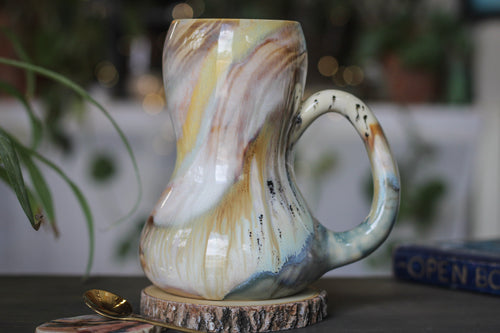 01-B Soft Earth Series PROTOTYPE Gourd Mug - TOP SHELF, 26 oz.