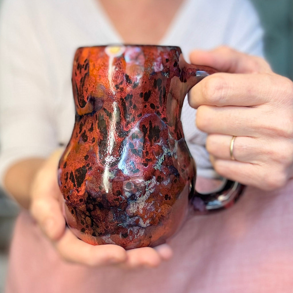 08-B Dragon's Blood Agate Gourd Mug, TOP SHELF - 24 oz.