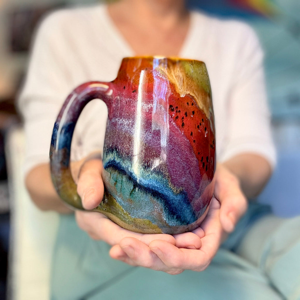 08-C Earthy Rainbow Slender Mug, 24 oz.