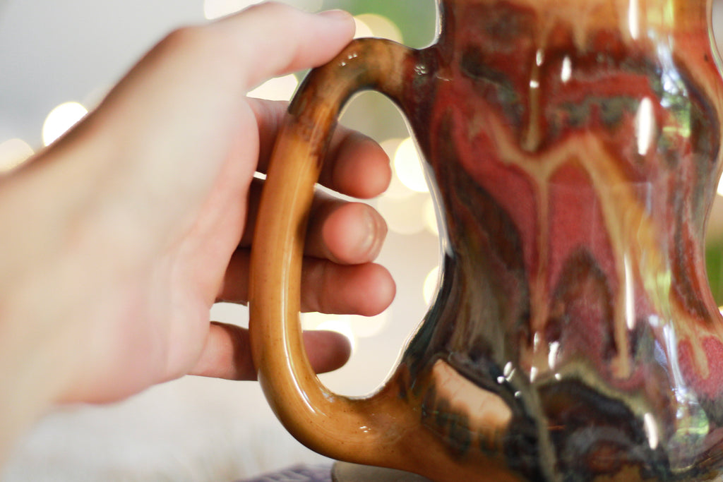 07-C Amber 'FLOW' Gourd Mug Variation  - MISFIT, 18 oz. - 25% off