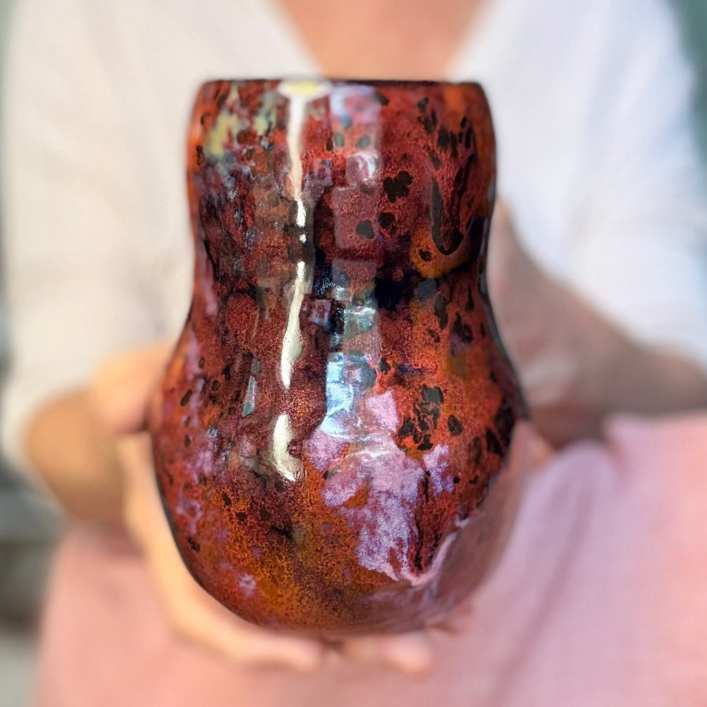 08-B Dragon's Blood Agate Gourd Mug, TOP SHELF - 24 oz.