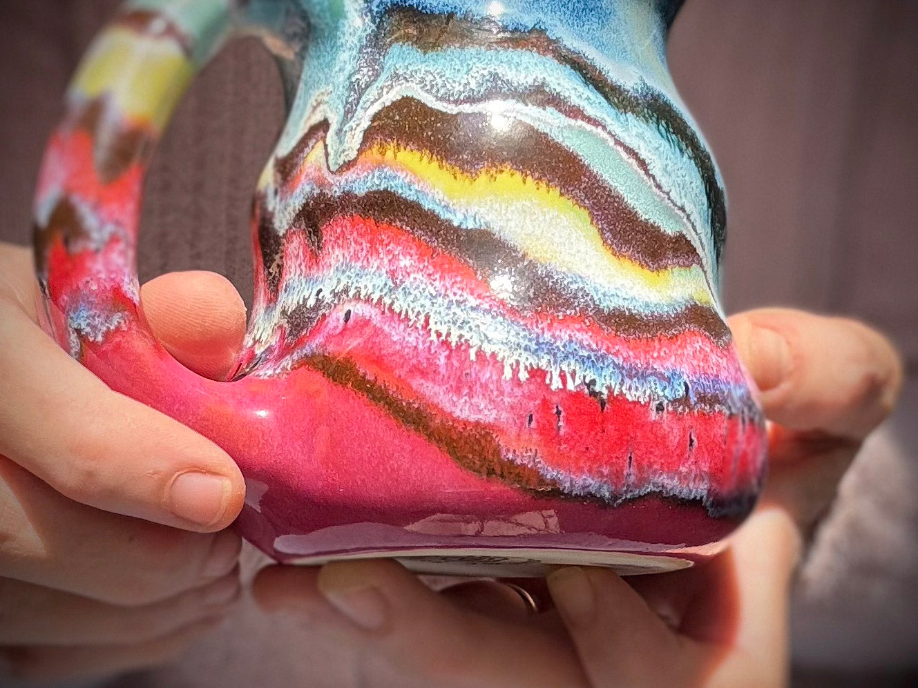 09-D Rainbow EXPERIMENT Curvy Flared Mug, 14 oz.
