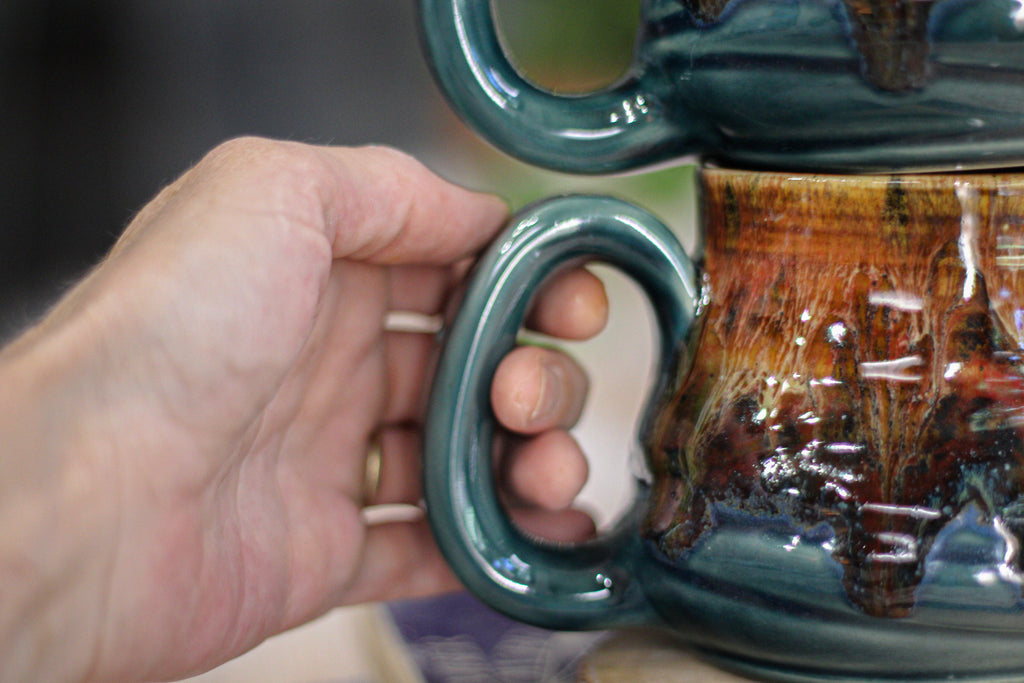 08-D Molten Caramel Mug Pair, 18 oz.