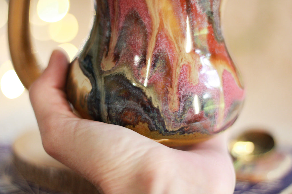 07-C Amber 'FLOW' Gourd Mug Variation  - MISFIT, 18 oz. - 25% off