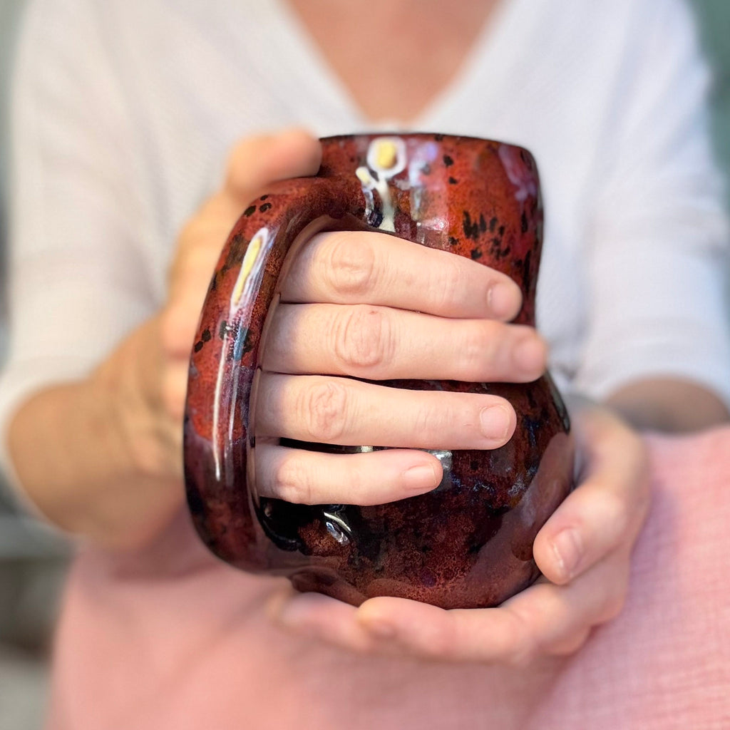 08-B Dragon's Blood Agate Gourd Mug, TOP SHELF - 24 oz.