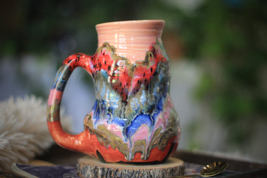 07-A Strawberry Hills Barely Flared Textured Divot 'Cuddle' Mug - TOP SHELF MISFIT, 24 oz.