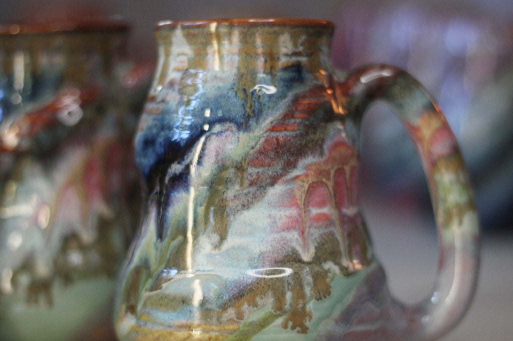 01-D Pastel 'FLOW' Barely Flared Textured Divot Mug, 22 oz. (This listing is for one mug)