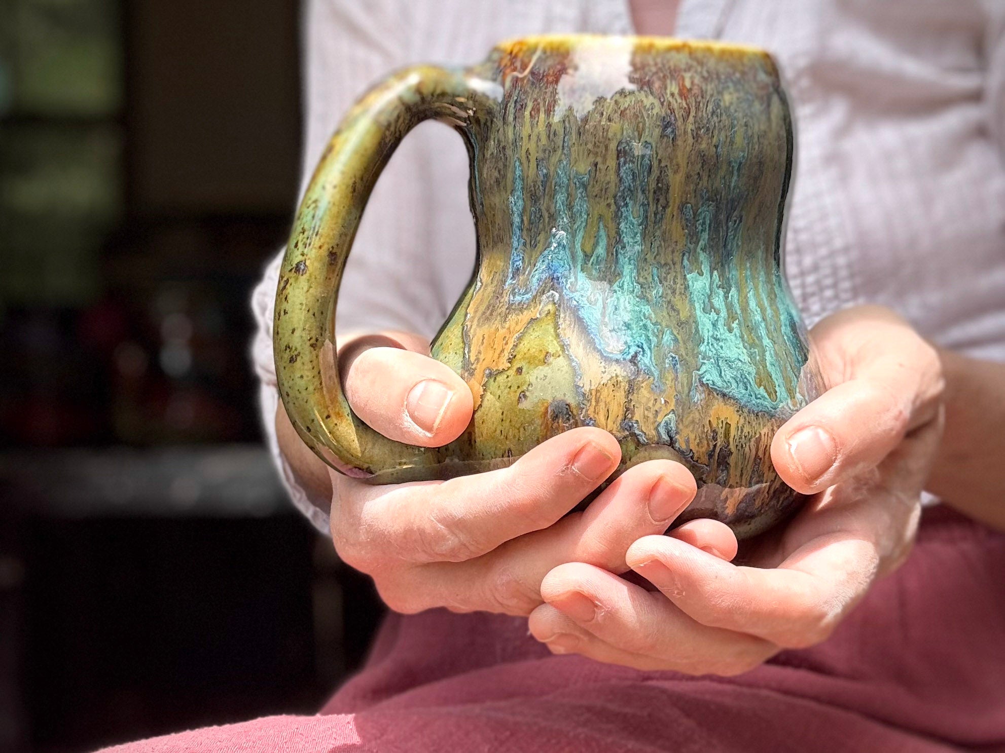 09-D Mossy Wave Gourd Mug, 24 oz.
