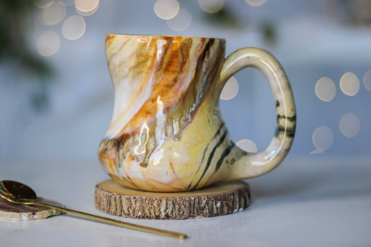 08-D Soft Earth Series EXPERIMENT Gourd Mug - MINOR MISFIT, 15 oz. - 10% off