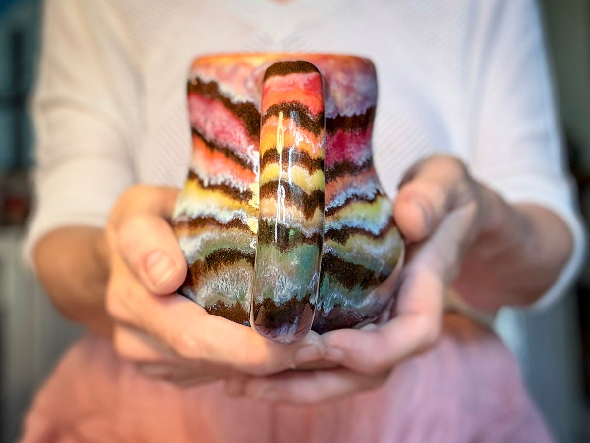 10-C Rainbow Family Mid Mod Mug, 16 oz.