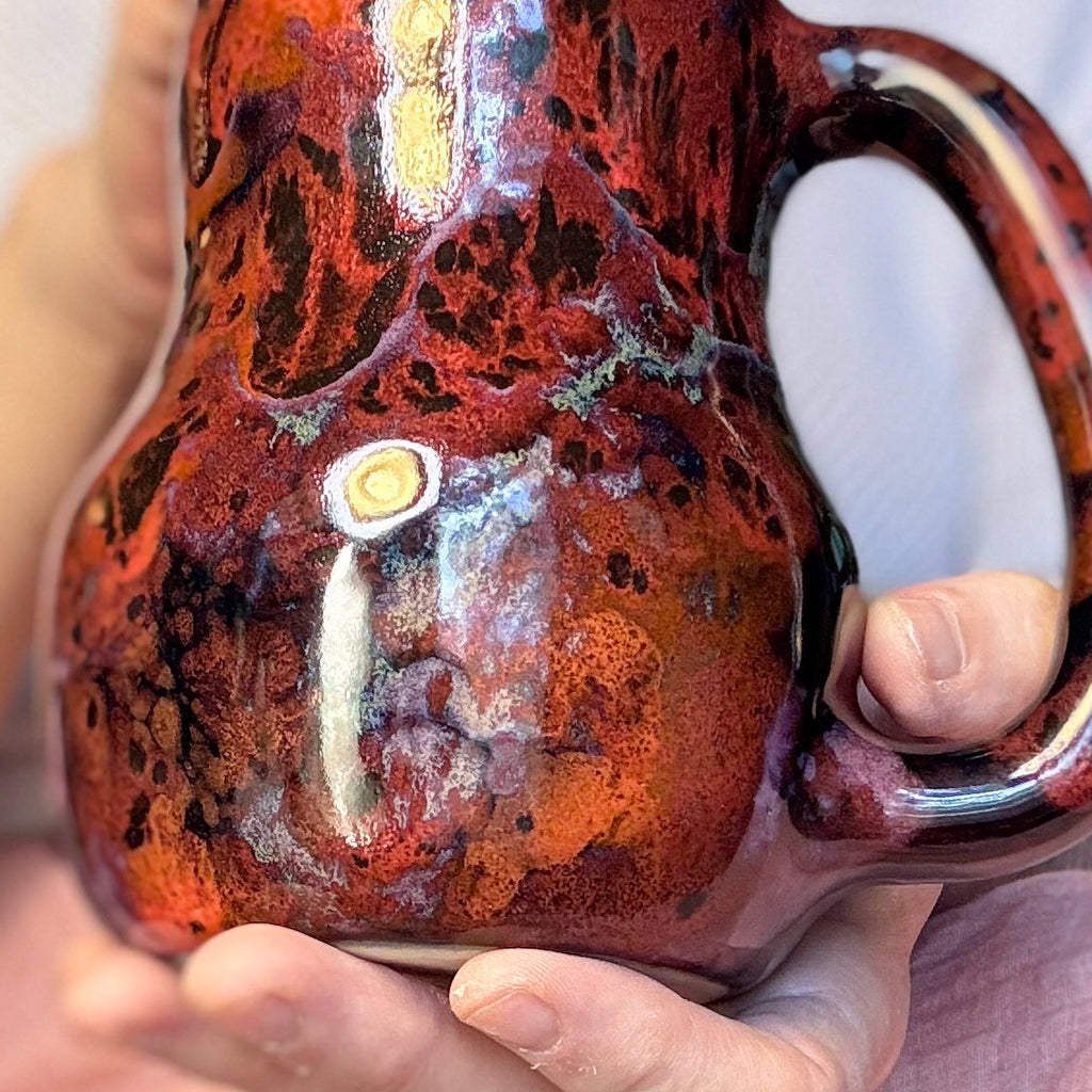 08-B Dragon's Blood Agate Gourd Mug, TOP SHELF - 24 oz.
