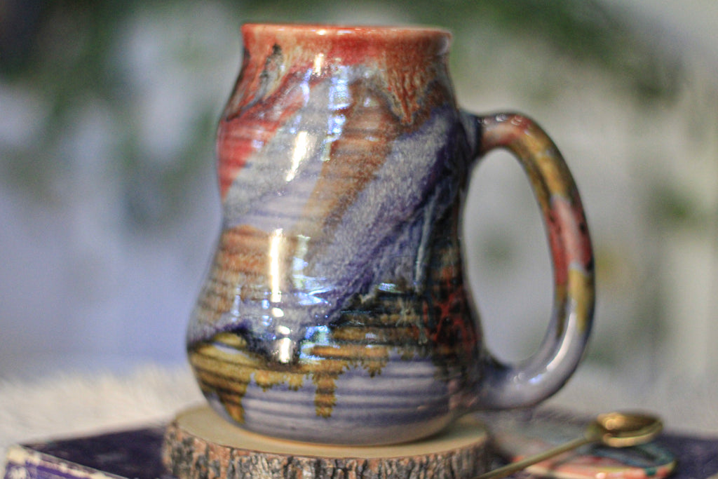 08-D EXPERIMENT Barely Flared Textured Divot Mug, 23 oz.