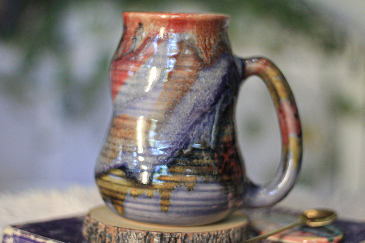 08-D EXPERIMENT Barely Flared Textured Divot Mug, 23 oz.