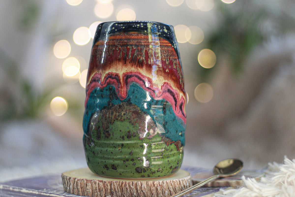 08-B Starry Night Variation Textured Mug, 19 oz