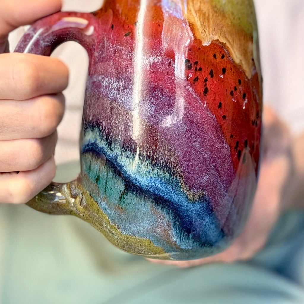 08-C Earthy Rainbow Slender Mug, 24 oz.