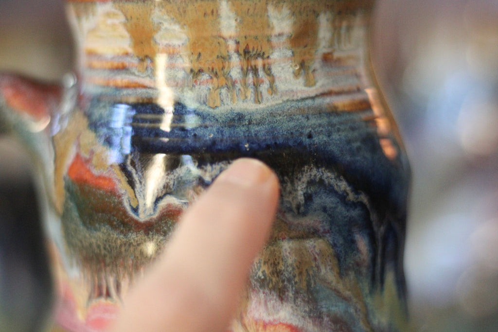 01-D Pastel 'FLOW' Barely Flared Textured Divot Mug, 22 oz. (This listing is for one mug)