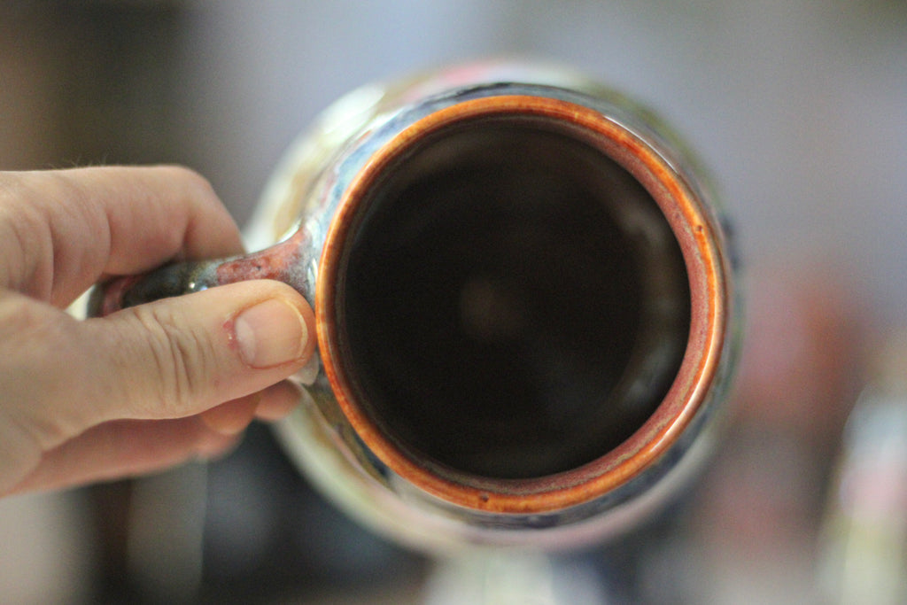 01-D Pastel 'FLOW' Barely Flared Textured Divot Mug, 22 oz. (This listing is for one mug)