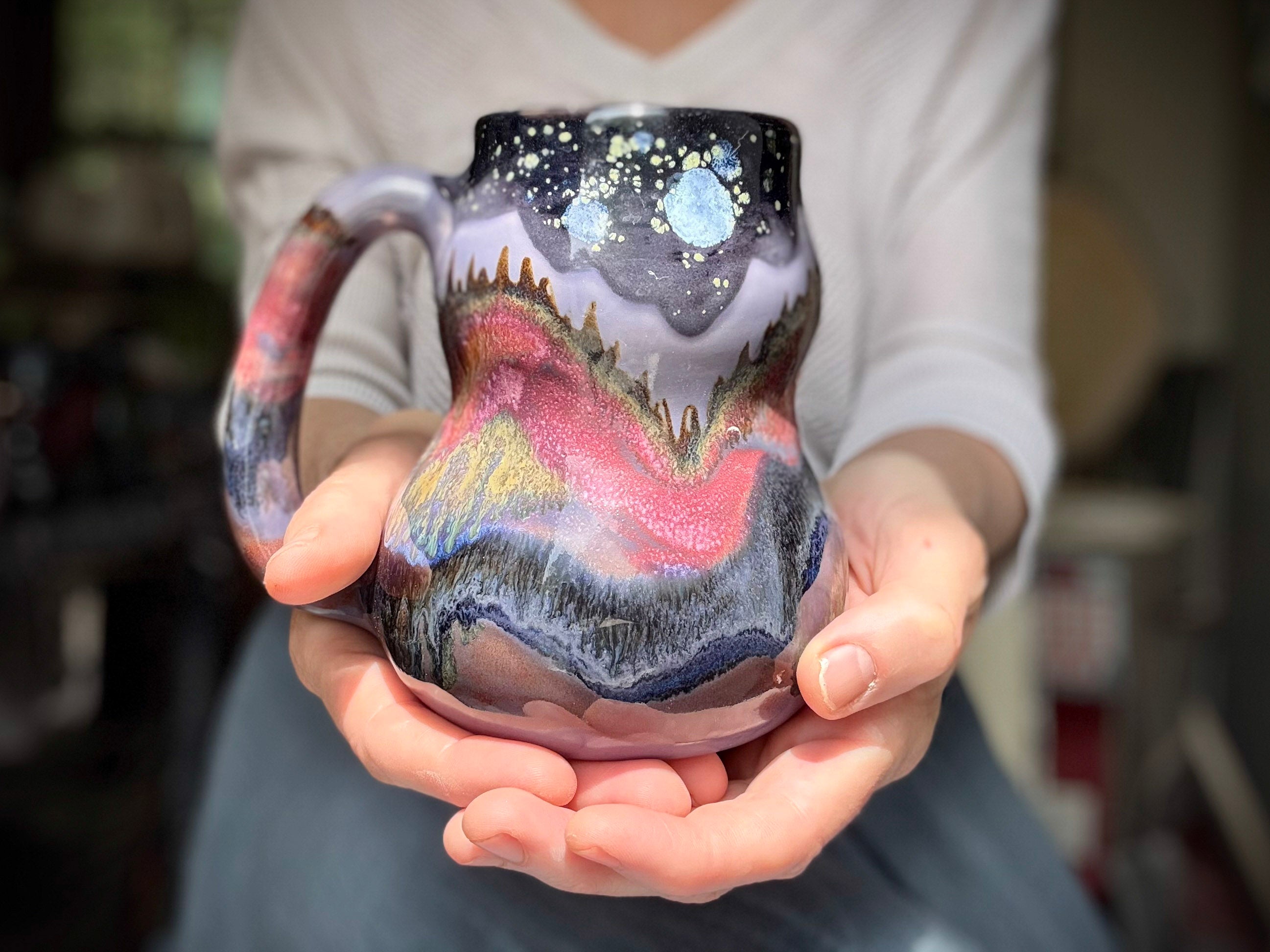 02-B Purple Mountain Majesty Curvy Mug - TOP SHELF MISFIT, 21 oz.
