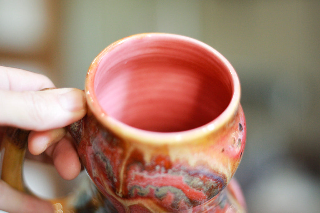07-C Amber 'FLOW' Gourd Mug Variation  - MISFIT, 18 oz. - 25% off