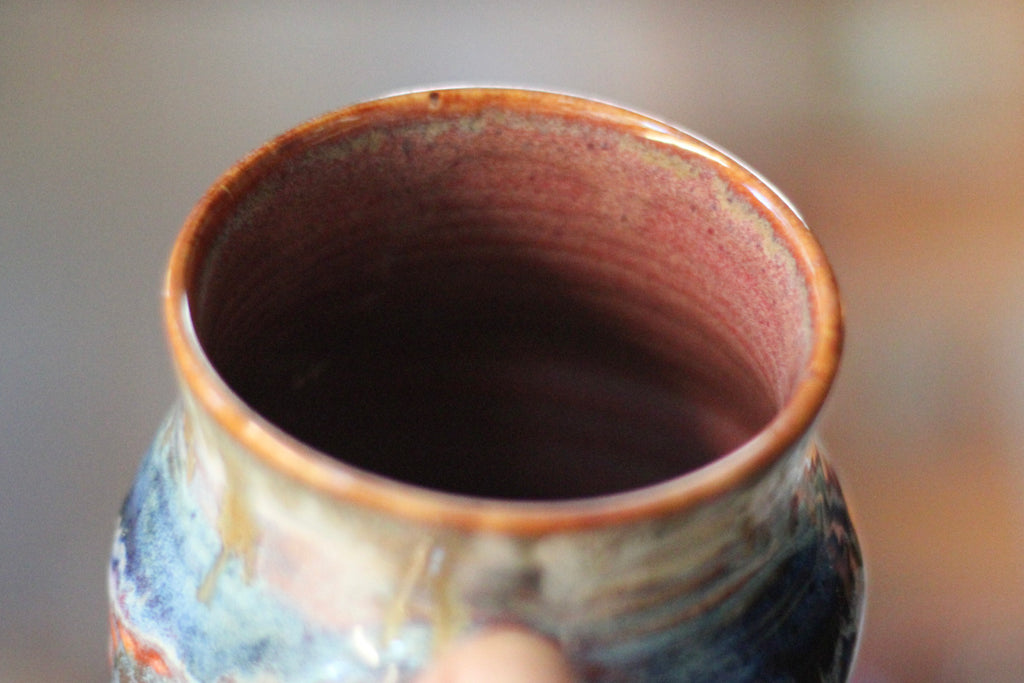 01-D Pastel 'FLOW' Barely Flared Textured Divot Mug, 22 oz. (This listing is for one mug)