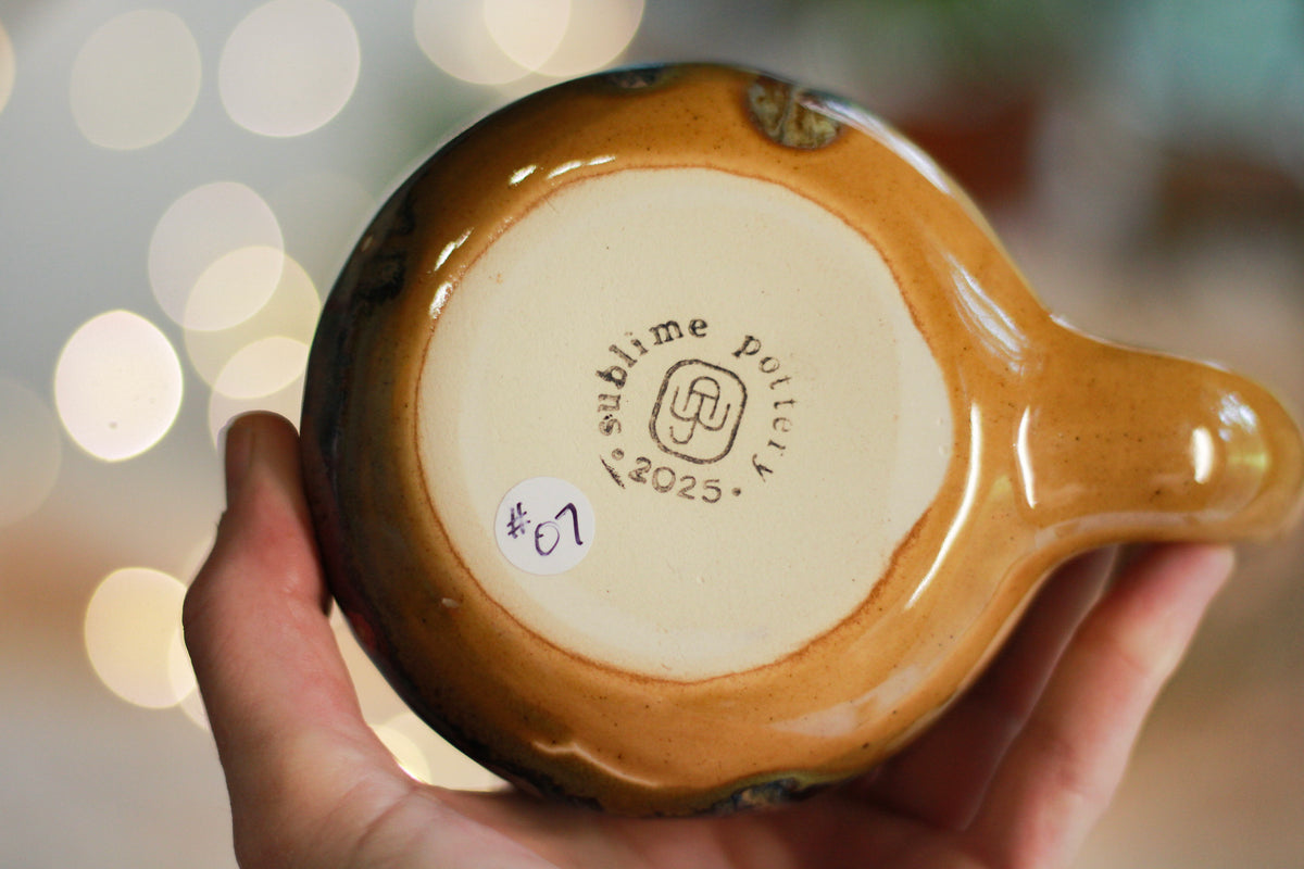 07-C Amber 'FLOW' Gourd Mug Variation  - MISFIT, 18 oz. - 25% off