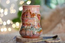 Load image into Gallery viewer, 08-C Coral Mountain Notched Barely Flared Textured Divot Mug, 16 oz.