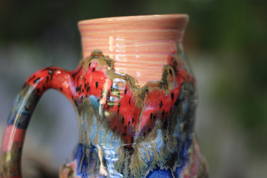 07-A Strawberry Hills Barely Flared Textured Divot 'Cuddle' Mug - TOP SHELF MISFIT, 24 oz.