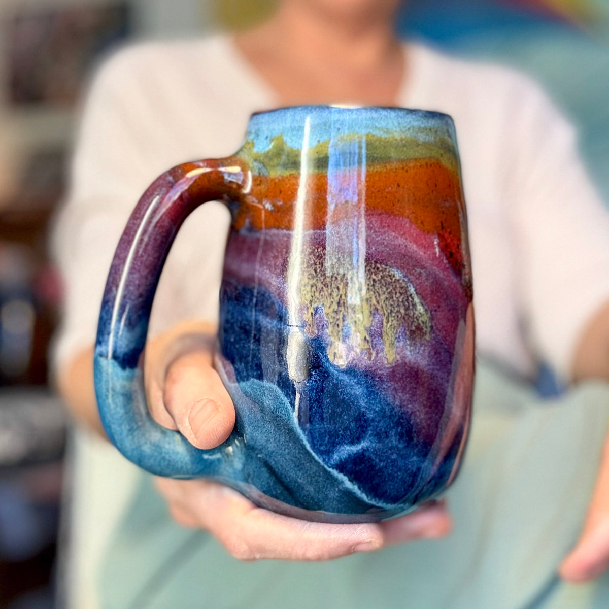 09-C Midnight Rainbow Slender Mug, 24 oz.