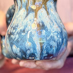 09-F Turquoise Starburst Flared Curvy Mug, 18 oz.