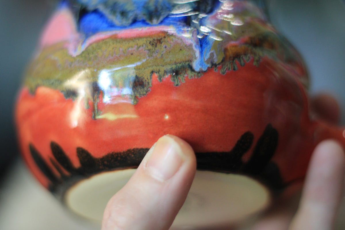 07-A Strawberry Hills Barely Flared Textured Divot 'Cuddle' Mug - TOP SHELF MISFIT, 24 oz.