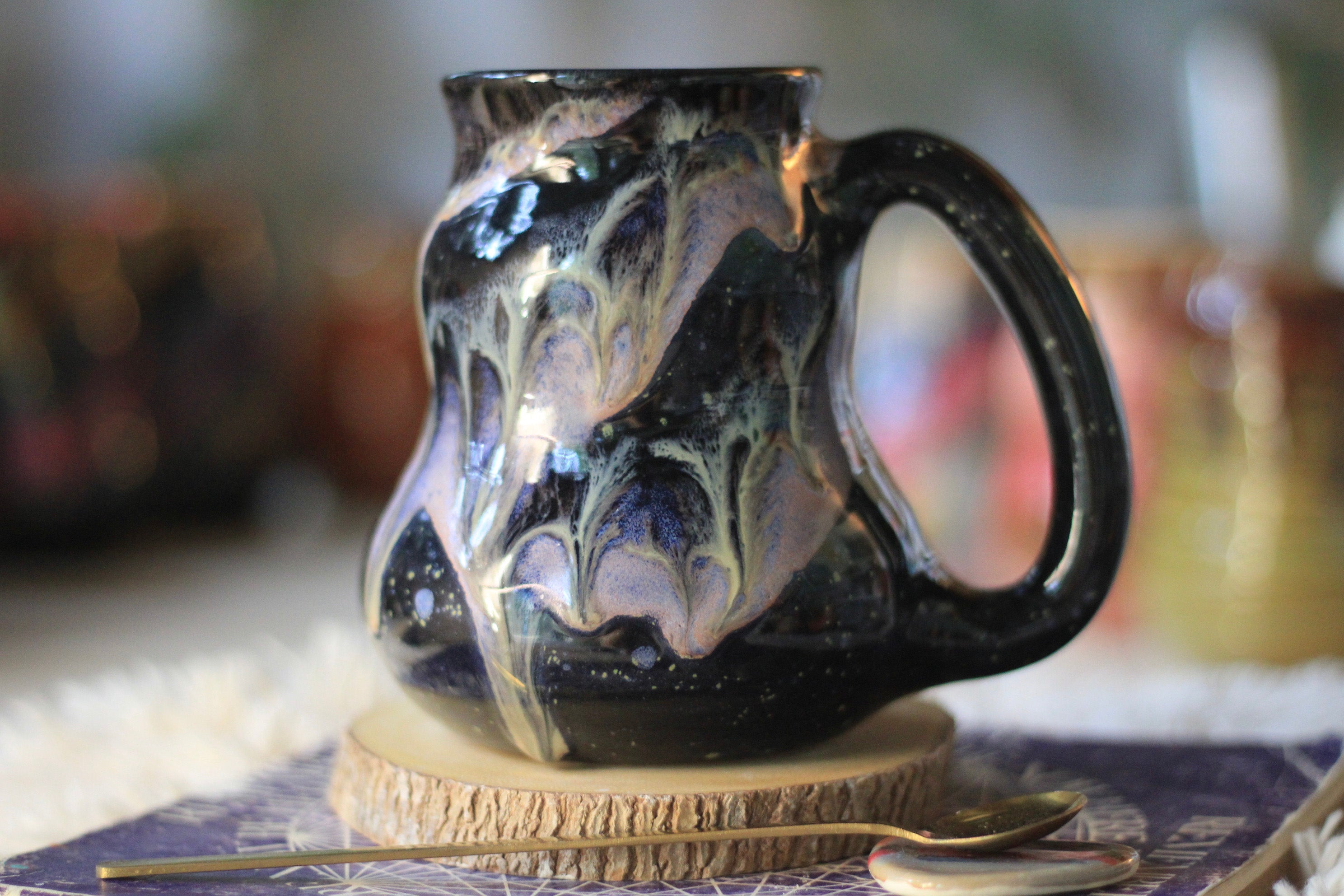 02-C Cosmic Amethyst Grotto Barely Flared Curvy Mug - TOP SHELF, 18 oz.