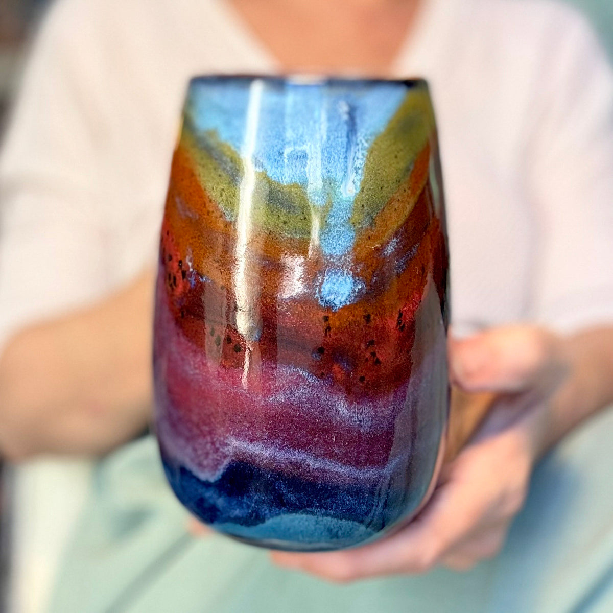 09-C Midnight Rainbow Slender Mug, 24 oz.