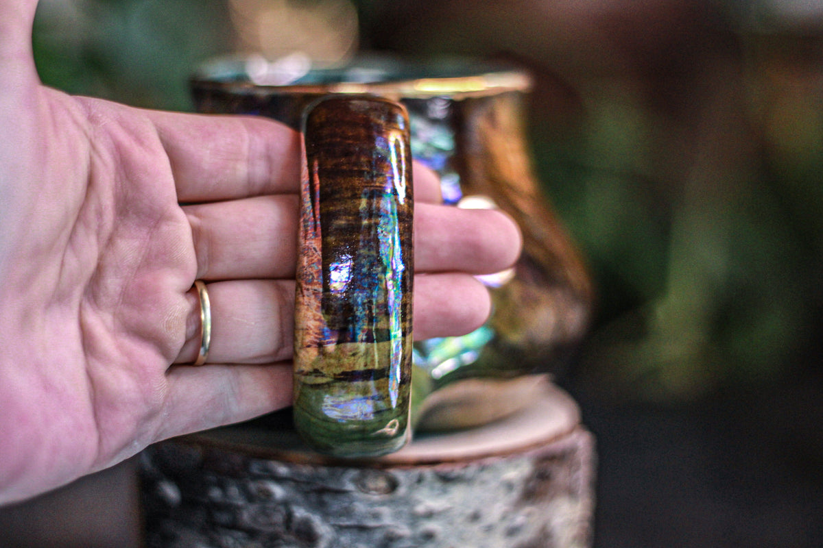 09-A Labradorite PROTOTYPE Squat Mug - TOP SHELF MISFIT 18 oz.