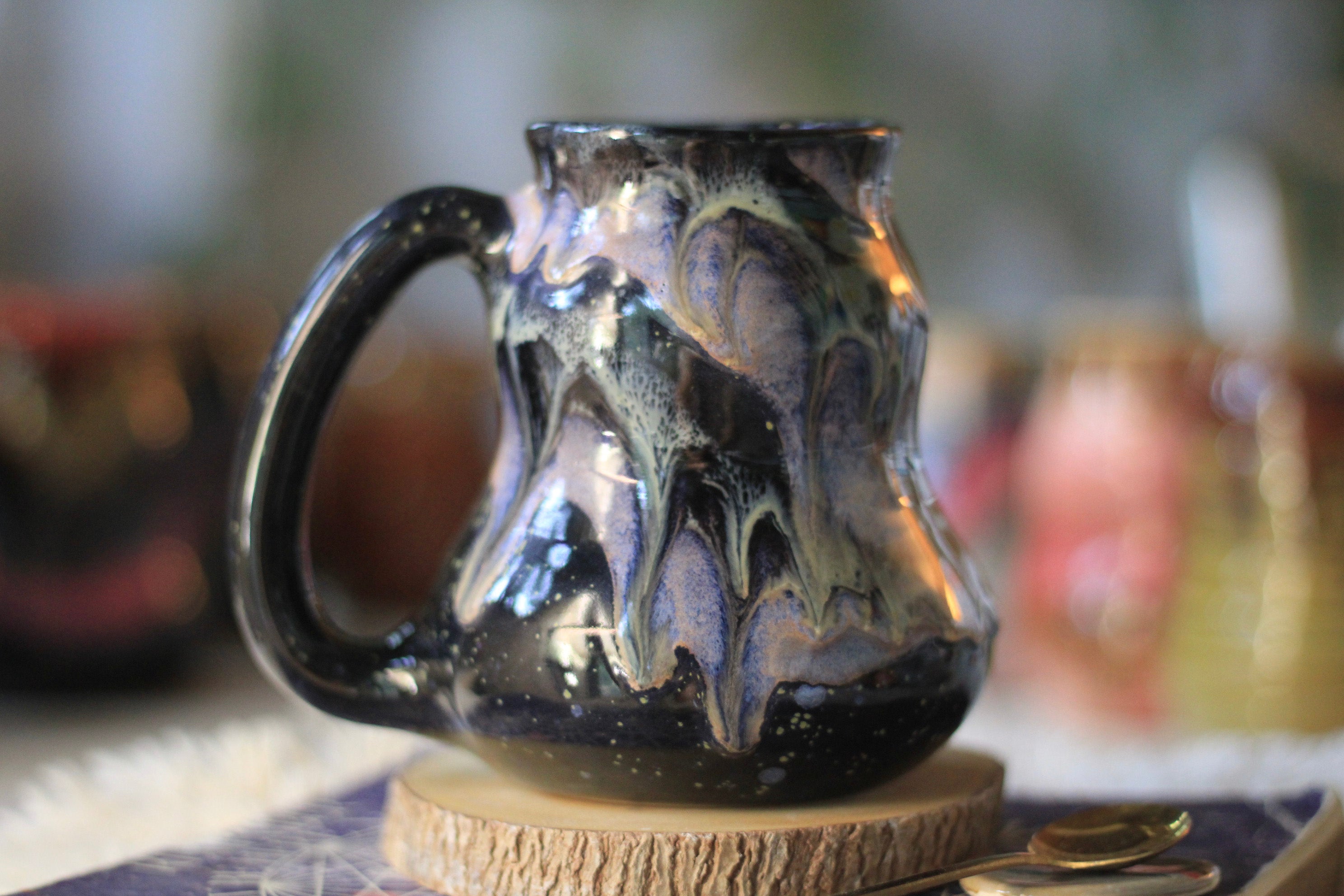 02-C Cosmic Amethyst Grotto Barely Flared Curvy Mug - TOP SHELF, 18 oz.