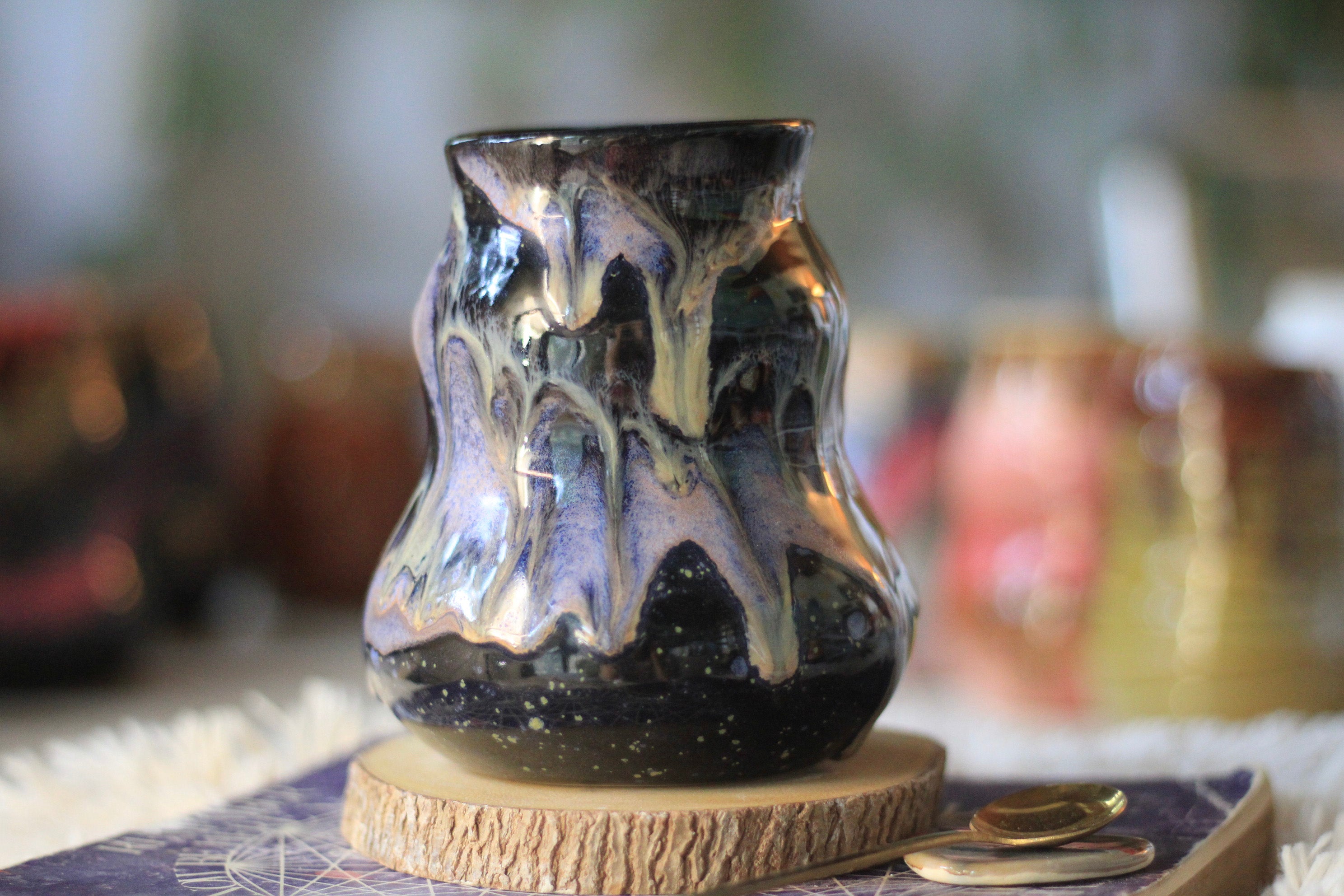 02-C Cosmic Amethyst Grotto Barely Flared Curvy Mug - TOP SHELF, 18 oz.