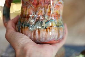 08-C Coral Mountain Notched Barely Flared Textured Divot Mug, 16 oz.