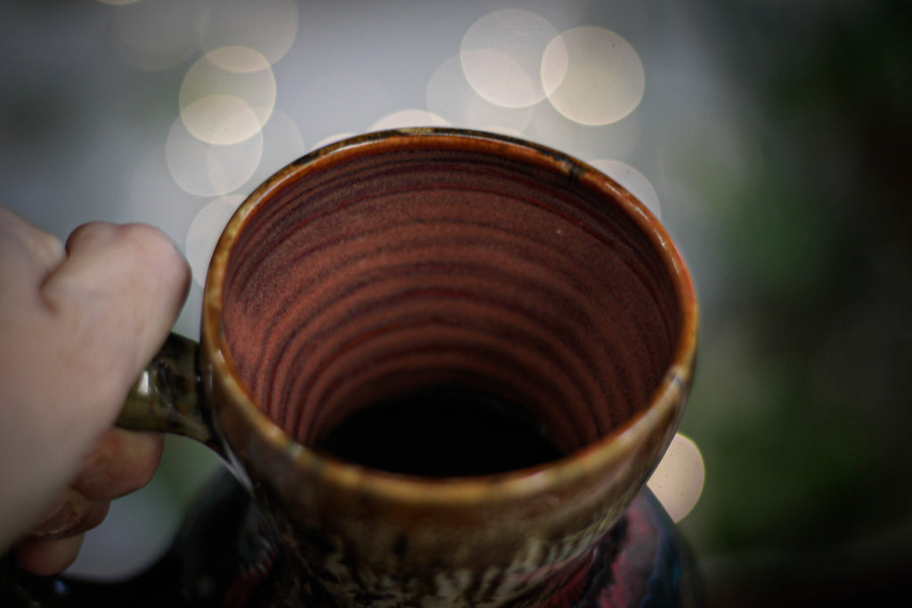 01-A Molten Cheetah Variation Acorn Gourd Mug - TOP SHELF, 20 oz.