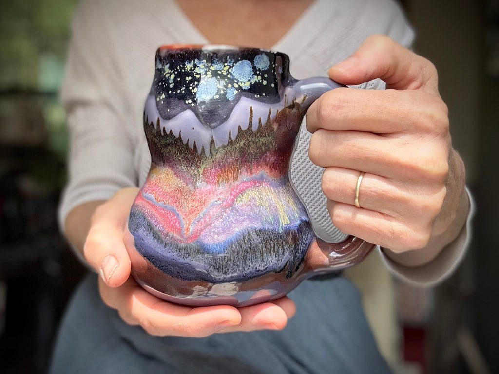 02-B Purple Mountain Majesty Curvy Mug - TOP SHELF MISFIT, 21 oz.