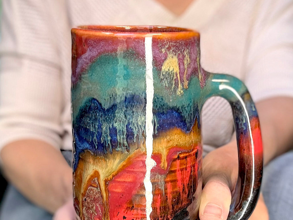 11-C Rainbow Strata Textured Stein Mug, 21 oz.