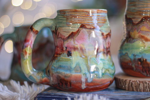 09-E Playful Landscape Textured Divot Mug, 16 oz. (This listing is for one mug)