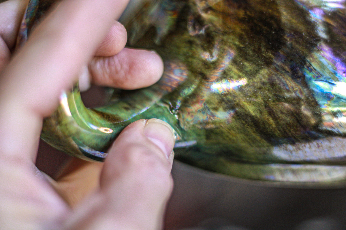 09-A Labradorite PROTOTYPE Squat Mug - TOP SHELF MISFIT 18 oz.