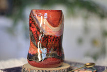 Load image into Gallery viewer, 09-D Red  PROTOTYPE Divot Mug, 17 oz.