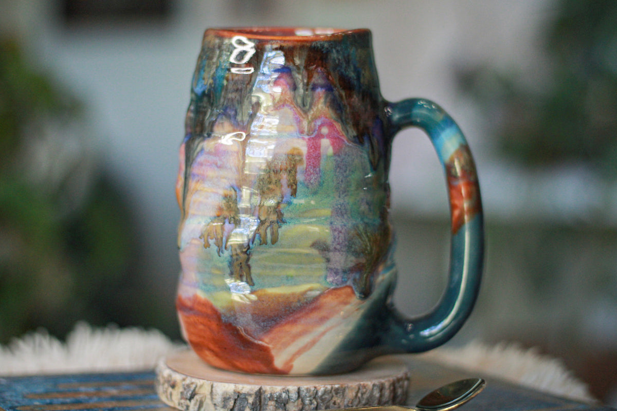 08-F Messy Grace Textured Divot Mug, 21 oz.
