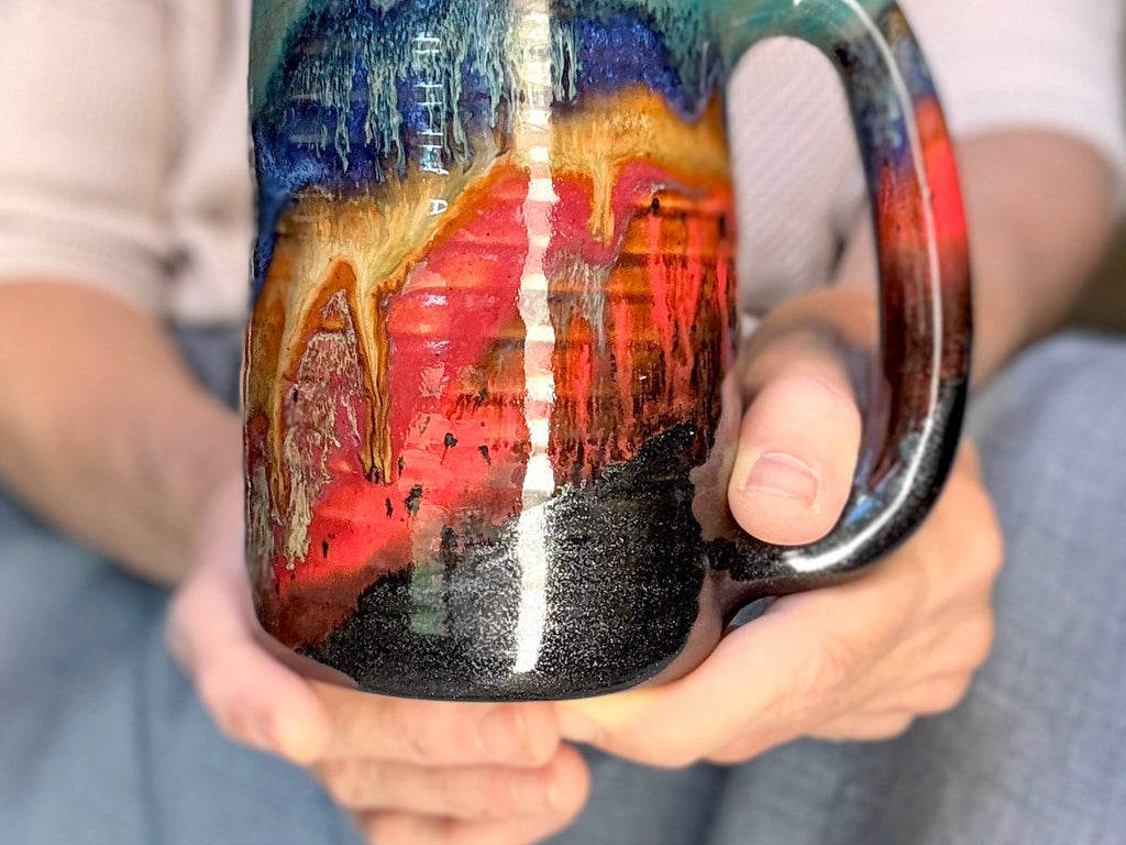 11-C Rainbow Strata Textured Stein Mug, 21 oz.